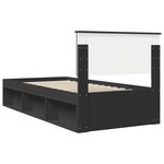 vidaXL Cadre de lit avec tête de lit Noir 90 x 200 cm Pin massif