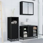 vidaXL Ensemble de mobilier de salle de bain 3 Pièces Chêne noir