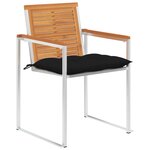 vidaXL Chaises de jardin lot de 6 avec coussins Bois d'acacia solide