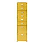 Caisson de bureau armoire meuble de rangement à roulettes avec 8 tiroirs 109 x 28 x 41 cm jaune 03_0009113