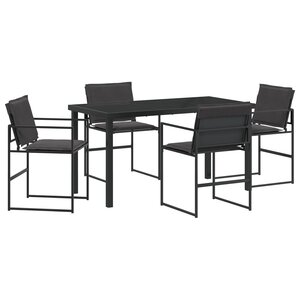 vidaXL Ensemble de salle à manger de jardin 5 pièces avec coussins Noir Textilène et Acier