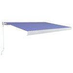vidaXL Store à cassette manuel 350x250 cm Bleu et blanc