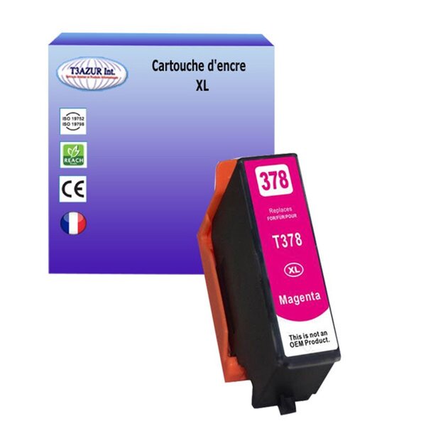 T3AZUR- Cartouche Compatible pour Epson T3793 / T3783 (378XL) Magenta