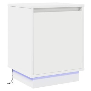 vidaXL Cabinet de chevet Blanc 39 x 34 5 x 50 cm Bois d'ingénierie