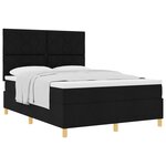 vidaXL Lit à ressorts avec matelas Noir 160 x 200 cm tissu