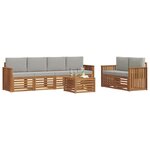 vidaXL Ensemble de canapés d'extérieur 7 Pièces Gris Naturel et Clair