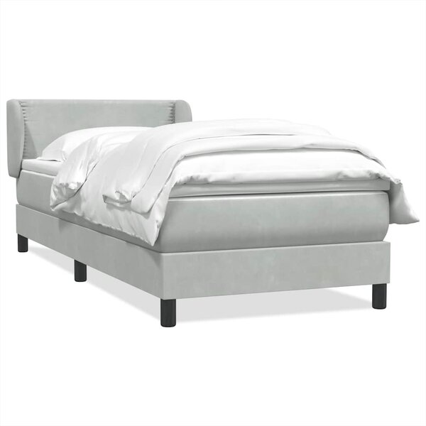 vidaXL Sommier à lattes de lit et matelas gris clair 80x210 cm velours