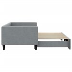 vidaXL Lit de jour avec lit gigogne gris clair 100x190 cm tissu