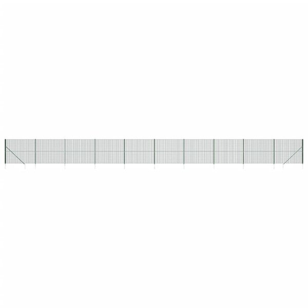 vidaXL Clôture en treillis métallique et piquet d'ancrage vert 2 2x25m