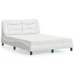 vidaXL Lit avec matelas Hvar blanc 120x200 cm similicuir