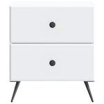 vidaXL Cabinet de chevet avec tiroir 2 Pièces Blanc 43 x 34 5 x 47 5 cm