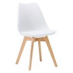 6 Chaises Blanches avec Pieds en Bois
