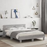 vidaXL Cadre de lit sans matelas sonoma gris 150x200 cm