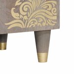 vidaXL Meuble TV Gris et or 105 x 33.5 x 46 cm Bois de manguier massif