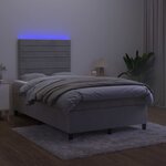 vidaXL Sommier à lattes de lit avec matelas LED Gris clair 120x200 cm