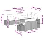 vidaXL Ensemble de canapé de jardin 9 Pièces Beige Poly rotin