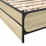 vidaXL Cadre de lit avec tiroirs sans matelas chêne sonoma 90x200 cm
