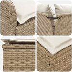 vidaXL Ensembles de meubles 6 Pièces Beige et crème Rotin PE