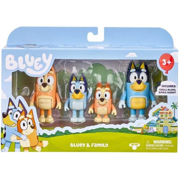 Moose Toys 13009 - Bluey - Coffret de 4 Figurines articulées