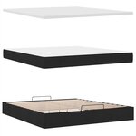 VidaXL Cadre de lit ottoman avec matelas noir 180x200 cm tissu
