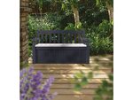 Coffre-banc jardin résine "Bogota" - 265 L - 140 x 60 x 84 cm - Anthracite
