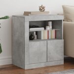 vidaXL Buffet avec lumières LED gris béton 60 5x37x67 cm