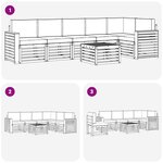vidaXL Ensemble de canapés d'extérieur 7 pc Naturel et Crème Polyester