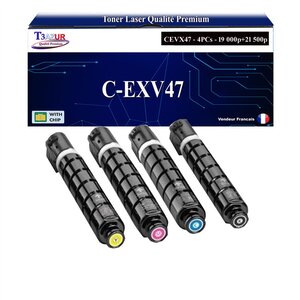 T3AZUR -4x Toners compatibles avec Canon IR Advance C250i C250iF C255i C255iF C350i C350iF C350P CEXV47