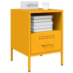 vidaXL Table de chevet jaune moutarde 36x39x50 5 cm acier