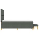 vidaXL Lit à ressorts avec matelas et banc gris foncé 120x200 cm tissu