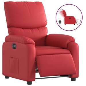 vidaXL Fauteuil inclinable électrique Rouge Similicuir