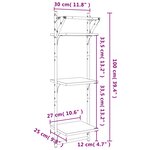 vidaXL Étagères murales à 3 niveaux avec barres 2 Pièces chêne fumé