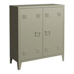 Casier de bureau armoire meuble de rangement pour bureau atelier chambre acier de bureau métallique à 2 portes 90 x 80 x 33 cm camel mat 03_0006337