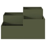 vidaXL Cache-pot de jardin Vert olive 80 x 80 x 48 cm Acier