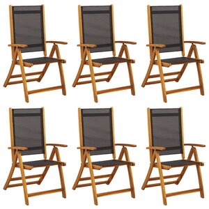 vidaXL Chaises de jardin pliantes lot de 6 acacia massif et textilène