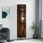 vidaXL Buffet haut Chêne fumé 34 5x34x180 cm Bois d'ingénierie