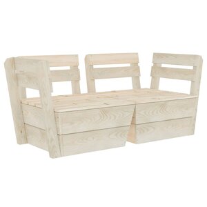 vidaXL Canapé palette à 2 places de jardin Bois d'épicéa imprégné