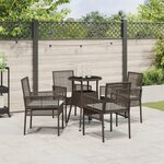 vidaXL Ensemble de salle à manger de jardin de 5 pièces Marron Poly Rattan