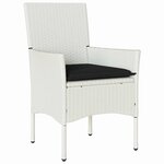 vidaXL Ensemble de salle à manger pour jardin 7 Pièces Blanc Poly rotin