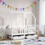 vidaXL Cadre de lit enfant avec tiroirs sans matelas 70x140 cm bois
