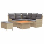 vidaXL Ensembles de meubles 5 Pièces Beige et Gris clair Rotin PE