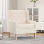 vidaXL Fauteuil blanc crème tissu