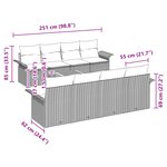 Ensemble de Canapés de Jardin 9 Pièces avec Coussins Noir Poly Rattan Acacia