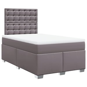 vidaXL Sommier à lattes de lit avec matelas gris 120x190 cm similicuir