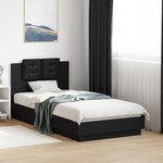 vidaXL Cadre de lit avec LED sans matelas noir 75x190 cm