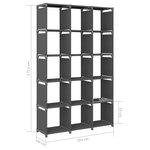 vidaXL Étagère d'affichage 15 cubes Gris 103x30x175 5 cm Tissu