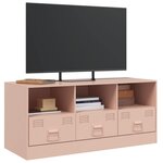 vidaXL Meuble TV rose 99x39x44 cm acier