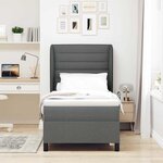 vidaXL Lit à ressorts avec matelas Gris foncé 90 x 200 cm tissu