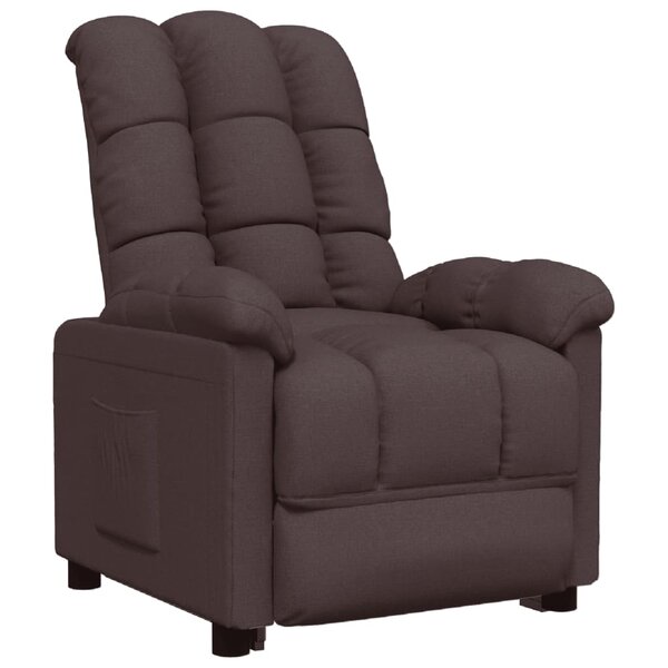 vidaXL Fauteuil inclinable Marron foncé Tissu