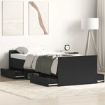 vidaXL Cadre de lit sans matelas noir 75x190 cm